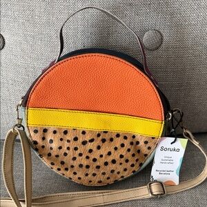 Chic Orange and Yellow Crossbody Bag